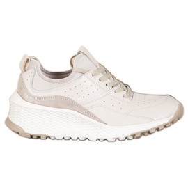 Goodin Beige læder sneakers
