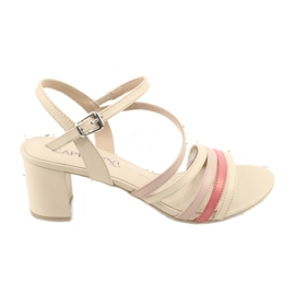 Caprice damesandaler i læder, gylden beige