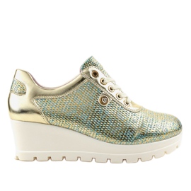 Golden Trendy Wedge Sneakers JFL663-5 gylden