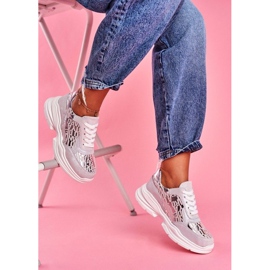 S.Barski Sølv sportslæder sneakers LR92099 grå