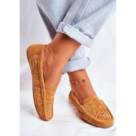 S.Barski Camel kvinders loafers med openwork LR92309 brun