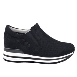 Sorte sneakers med åbnede kiler RQ259