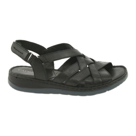 Comfort læder sandaler Caprice 28152 sort