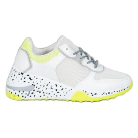 SHELOVET Sneakers med mesh hvid