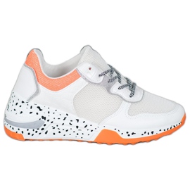 SHELOVET Sneakers med mesh hvid