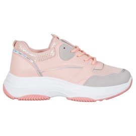Ideal Shoes Casual platform sneakers lyserød