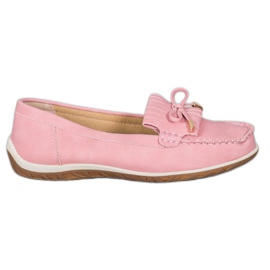 SHELOVET Pink Eco læder loafers lyserød