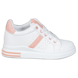 SHELOVET Sneakers med glitterindsatser hvid