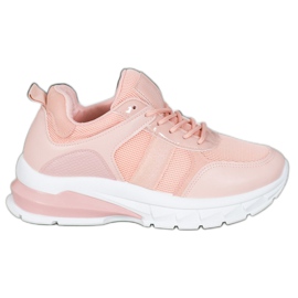 SHELOVET Stilfulde sneakers med mesh lyserød