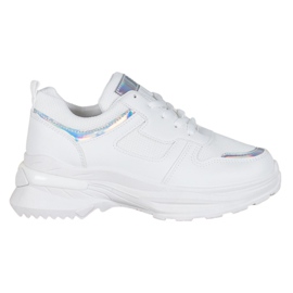 SHELOVET Hvide sneakers med Holo -effekt