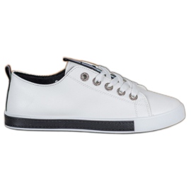 SHELOVET Stilfulde sneakers med Eco Leather hvid