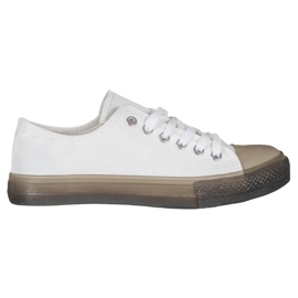 SHELOVET Sneakers med farverig sål hvid
