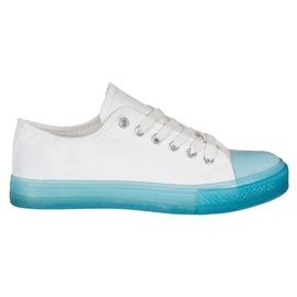 SHELOVET Sneakers med farverig sål hvid