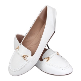 Hvide kvinders loafers A8636 Hvid