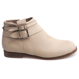 Åbne støvler med lynlås H208 Beige