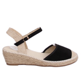 Sort Espadrilles på kiler LLI-3M85 Sort brun