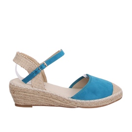 Blå Espadriller på kiler LLI-3M85 L.BLUE