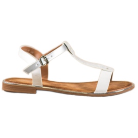 Small Swan Klassiske sandaler med øko -læder hvid