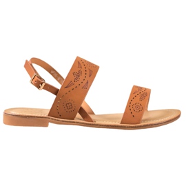 Small Swan Sandaler med åbent mønster brun