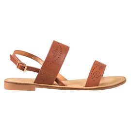 Small Swan Sandaler med åbent mønster brun