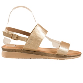 Small Swan Skinnende gyldne sandaler gylden