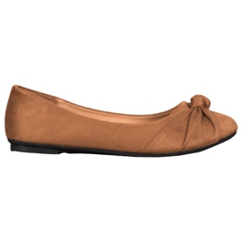 Clowse Komfortable ruskind ballerinaer brun