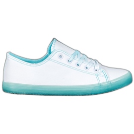 SHELOVET Sneakers med blå sål hvid