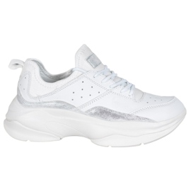 Kylie Komfortable sneakers på platformen hvid grå