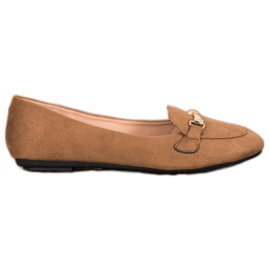 SHELOVET Ruskind ballerinaer brun