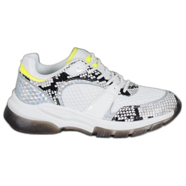 Kylie Komfortable Snake Print Sneakers hvid flerfarvet