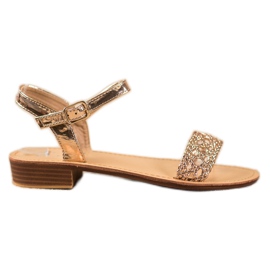 Small Swan Elegante flettede sandaler gul