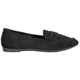 SHELOVET Casual ruskind loafers sort