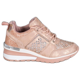 Kylie Sneakers med åbent mønster brun lyserød