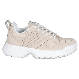 Kylie Let openwork sneakers beige