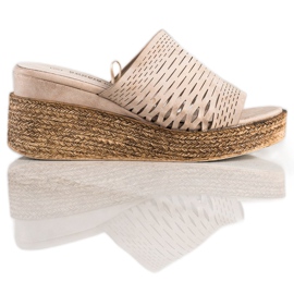Goodin Åbne kiletøfler beige