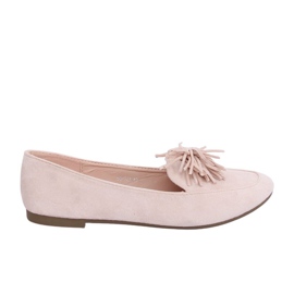 Loafers til kvinder beige og pink 99-72A Beige