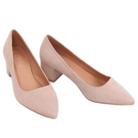 Pumps lave hæle beige 3837 Nøgen