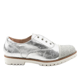 Slip-on sølvsko med GF-FD9 nitter