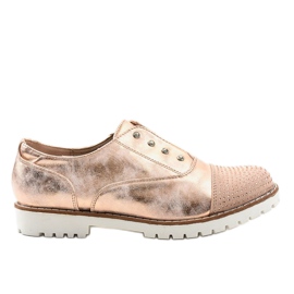 Guld slip-on sko med GF-FD9 nitter gylden
