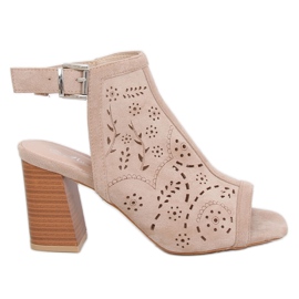 Beige åbne tåpumper 3015 Beige