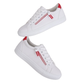 Hvide BY-231 WHITE / RED damesko