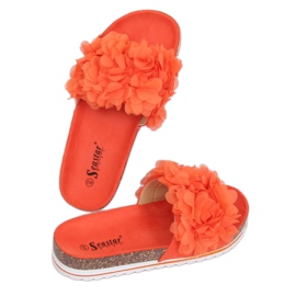 Flower power orange BG47P Orange hjemmesko