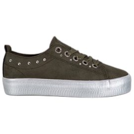 SHELOVET Ruskind Sneakers grøn
