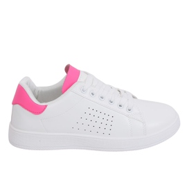 Kvinders hvide og lyserøde sneakers LV101P Fersken