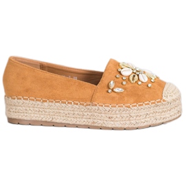 Seastar Espadrilles med ornamenter brun