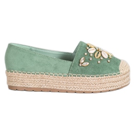 Seastar Espadrilles med ornamenter grøn