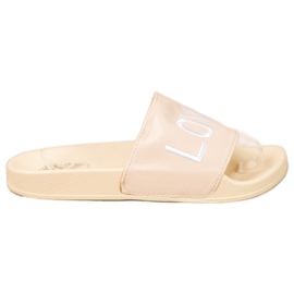 Small Swan LOVE &amp; HATE Eco læder hjemmesko beige