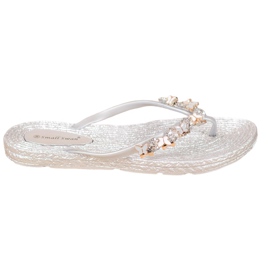 SHELOVET Flip-flops i gummi med ornamenter grå