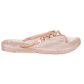SHELOVET Flip-flops i gummi med ornamenter lyserød