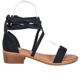 Bindede sandaler sort